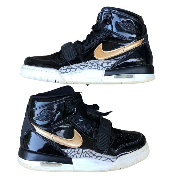 RARE 2018 Nike Air Jordan 1 Legacy 312 Black Golf Patent Size 6 - Picture 7 of 16